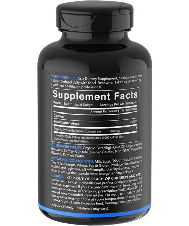 Sports Research Blueberry Concentrate 800 mg - 60 Softgels for Antioxidant Support - Buy Online on GoSupps.com