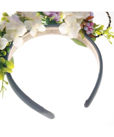 amangul Cartoon Flower Decor Headband for Ears Shaped Hair Hoop Party Headpiece Hair Band Party Cosplay Costume Props Unisex(2) - Buy Online on GoSupps.com
