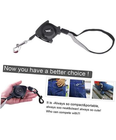 iplusmile Retractable Dog Leash - 1.4m Nylon Extendable Leash for Puppy & Medium Dogs - Flexible Jogging Leash in Black - Buy Online on GoSupps.com