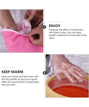 Minkissy 1 Set Moisturizing Gloves Paraffin Wax Gloves Hand Feet Care Treatment Mitts Paraffin Wax Bath Liners for Men Women (Random Color 1) White - Buy Online on GoSupps.com