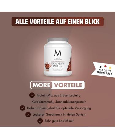 Total Vegan Protein - Fine Milk Chocolate 600g | MORE NUTRITION - Plant-Based Protein Powder for International Shipping - Buy Online on GoSupps.com