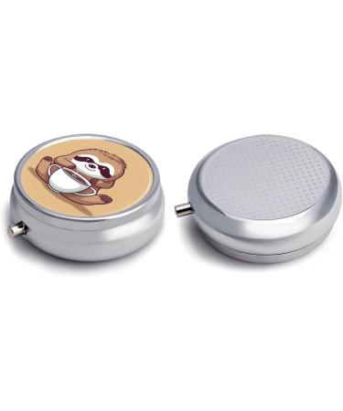 Yoga Sloth Travel Pill Box - 3 Compartment Portable Pill Organizer for Purse & Pocket - Buy Online on GoSupps.com
