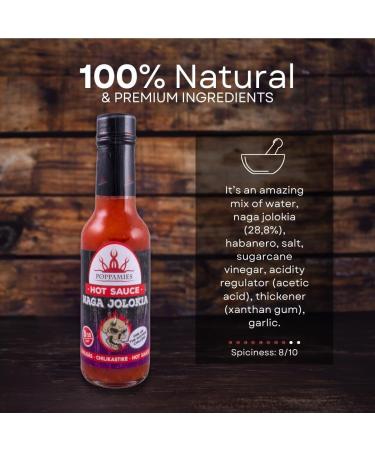 Poppamies Naga Jolokia Hot Sauce - Gluten-Free Vegan & Spicy 8/10 - 150ml | International Shipping - Buy Online on GoSupps.com