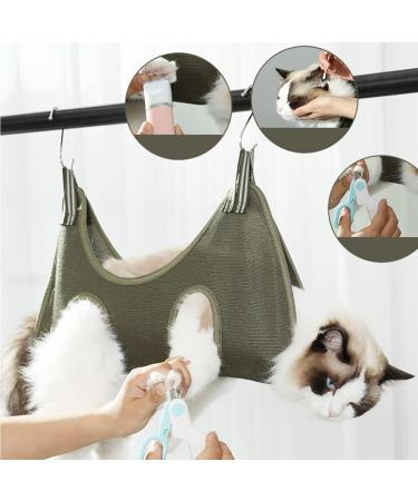 Qrity Cat Care Pocket & Dog Hammock Set S Hooks for Nail Cutting & Fur Care | Green - Buy Online on GoSupps.com