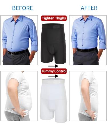 OLIns Men's Boxer Shorts - Compression Shapewear Trousers | Functional Body Shaper Underwear - M White - Buy Online on GoSupps.com