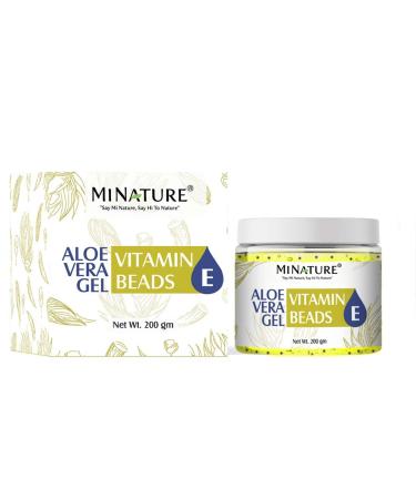 Aloe Vera Gel by mi Nature with Vitamin E Beads| Made from Pure and Natural Aloe Vera | Preservatives & Cruelty Free | 200g(7.05 fl oz)