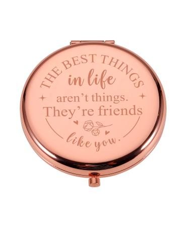 Gifts for Best Friend Compact Makeup Mirror Unique Friendship Gifts for Women Friends Birthday for Female Friends Sentimental Gifts for Friend Girls Sisters Graduation Pocket Mirror Gifts