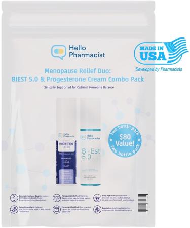 HelloPharmacist Biestro 5.0 BioIdentical Cream + Pro-g Relief Cream for Women | Pharmacist Formulated Brand |Topical Feminine Care Support Derived from Wild Yam for Balance & Wellness | 3oz + 3oz - Buy Online on GoSupps.com