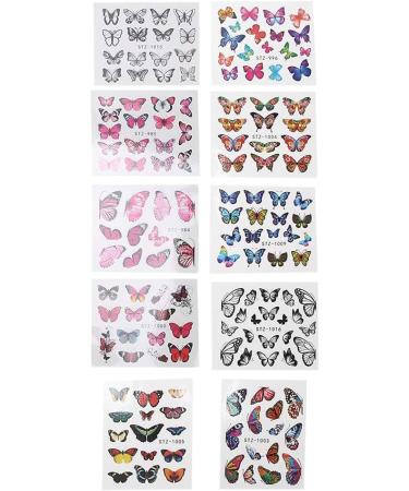 Colorful Butterfly Nail Art Stickers Self-Adhesive Tips DIY Nail Art Design Stencil Fingernail Decorations DIY Nail Art Accessories for Home Nail Salon - Buy Online on GoSupps.com