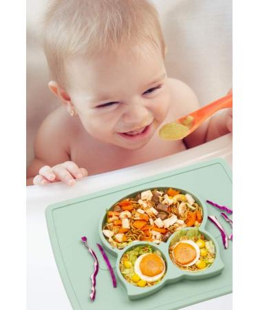 Baby Silicone Placemat Non-Slip Feeding Plate for Toddlers Babies Kids with Strong Suction Fits Most Highchair Trays BPA-Free FDA Approved Dishwasher and Microwave Safe (Matcha Owl) 2matcha Owl - Buy Online on GoSupps.com