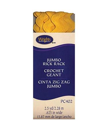 Wrights 5/8 by 2-1/2-Yard Rickrack Quilting Supplies  Jumbo  Yellow