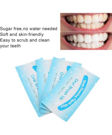 100 Pcs Finger Teeth Wipes | Dental Floss Wipe Cloth for Deep Cleaning & Teeth Whitening | Oral Finger Toothbrush & Stain Remover - Buy Online on GoSupps.com