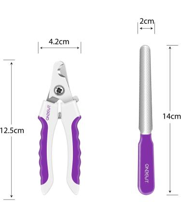 OneCut 4.7 Small Dog & Cat Nail Clipper - Stainless Steel Trimmers for Small Animals - Professional Quality Pet Nail Clipper in Purple - Buy Online on GoSupps.com