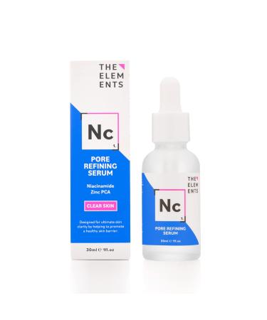 The Elements Pore Refining Serum a face serum containing Niacinamide and Zinc PCA to promote a healthy skin barrier while hydrating your complexion 30ml