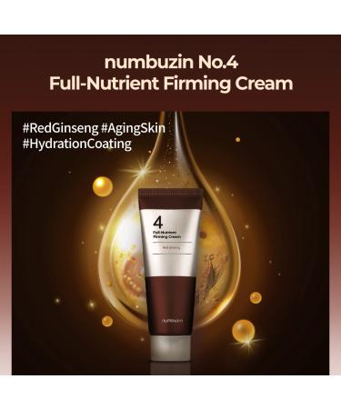 numbuzin No.4 Cream | Full-Nutrient Firming Cream | Skin Elasticity Wrinkle Care Anti-aging Deeply Nourishing Hydration | Red Ginseng Panthenol Niacinamide Bifida | 2.02 fl. oz. - Buy Online on GoSupps.com