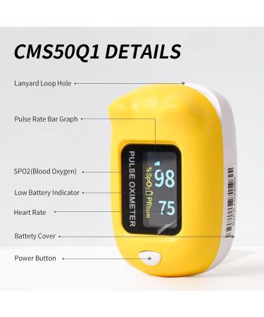 Buy CONTEC Fingertip Pulse Oximeter - Blood Oxygen Saturation Monitor for Small Fingers | Accurate PR Value & Waveform | Includes Lanyard - Fast International Shipping - Buy Online on GoSupps.com