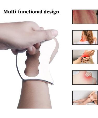 Stainless Steel Gua Sha Tool - 3x4 Inch Muscle Scraping Massager for Back Legs Arms Neck & Shoulders | Relieve Pain & Tiredness - Buy Online on GoSupps.com