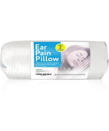 Firm Memory Foam Pillow with Ear Hole - 2 Pillowcases Included | Reduce Ear Pain from CNH, Pressure Sores, Post Surgery | Non-Adjustable - Buy Online on GoSupps.com