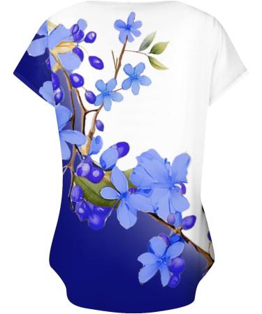 Elegant Women's Cotton Sweater - Casual Circular College Tops Dark Blue Sports T-Shirt Blouse - Buy Online on GoSupps.com