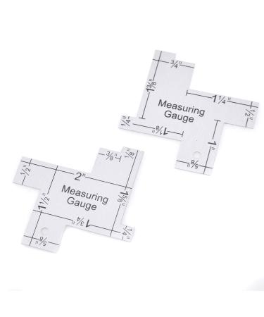 Semetall 2Pack Mini 2" Hand Measuring Gauge for Quilting Sewing and Patchwork,Plastic,Silver 2 Inch