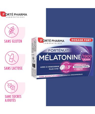 Fort Pharma - Melatonin 1900 Flash | Melatonin 1.9 mg - Sucking Tablets - Fast Action | Sleep Supplement - Faster Sleep | 30 - Buy Online on GoSupps.com