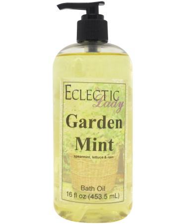 Garden Mint Bath Oil - Scented Body Oil - Relaxing & Moisturizing Bathing Oil - Fragrance Body Oil For Dry & Rough Sensitive Skin - 16 oz 16 Fl Oz (Pack of 1)