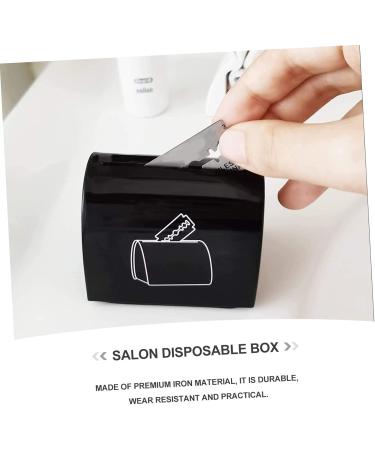 Minkissy 4-Piece Klingen Storage Box - Razor Blade Dispenser & Disposal Container for Sharp Objects - Black Iron 6.5x4.5x6cm - Safe & Convenient Solution - Buy Online on GoSupps.com