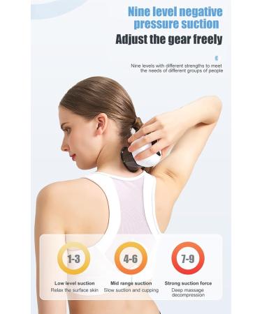 Buy KSGSFSA Electromagnetic Cupping Therapy Device - Intelligent Red Light GUA-SHA Massage for Sore Muscle Relief | Portable & Rechargeable - Buy Online on GoSupps.com