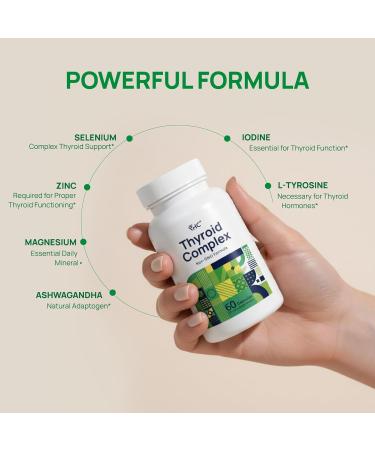 VHC Thyroid Support Supplement for Women & Men Complex with Iodine Selenium B12 Zinc Ashwagandha Non-GMO Capsule Supplements (1) - Buy Online on GoSupps.com