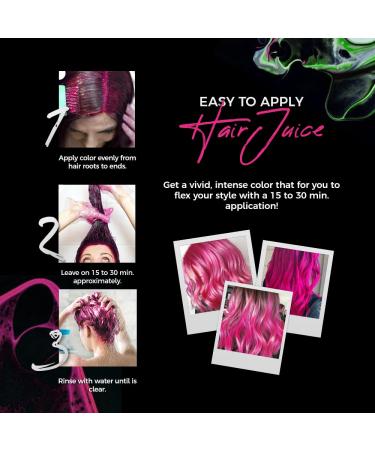 Buy Semi-Permanent Hair Dye - Intense Color Easy Application 100% Vegan & Cruelty-Free | Hair Juice by Hair Dope (Fab Fuchsia Mula Green Icy) - Lasts Up to 8 Washes - Buy Online on GoSupps.com
