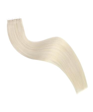 Ugeat Platinum Blonde Tape Extensions - Real Hair Invisible 20 Pieces 45 cm 50g #60A - Buy Online on GoSupps.com