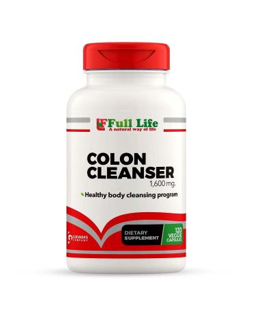 Full Life Colon Cleanser - Herbal Supplement with Cascara Sagrada and Senna Leaf - 120 Veggie Capsules