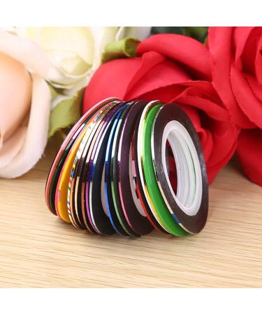 10pcs Mixed Colors Striping Tapes Line Adhesive Sticker Nail Art Tips Decorations Manicure Tool Diy Nail Art Accessories For Women Ladies - Buy Online on GoSupps.com