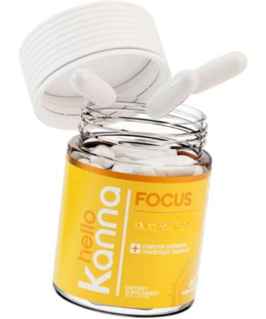 Hello Focus - Premium Cognitive Support Supplement - with Kanna Lion s Mane Bacopa & Ginkgo - Non-GMO Vegan Capsules - Supports Mental Clarity Focus and Daily Cognitive Performance - 60 Count - Buy Online on GoSupps.com