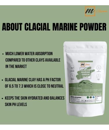 mGanna 100% Natural Glacial Marine Green Clay 100 GMS / 0.22 LBS for Facial Masks Creams Body Wraps Soft Peels and Scrubs Skin Tightening and Soap Making - Buy Online on GoSupps.com
