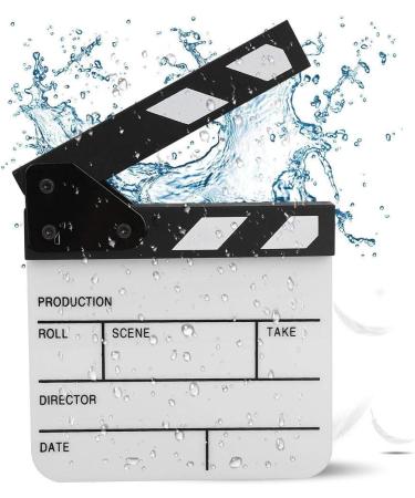 Mini Acrylic Director Clap Board with Pen - Black and White Movie Film Scene Clapperboard for Shoot Props and Home Decoration - Buy Online on GoSupps.com