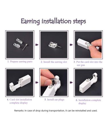 6 Pack Disposable Self Ear Piercing Gun Kit - No Pain Ear Piercings Tool (Blue/Purple) - Buy Online on GoSupps.com
