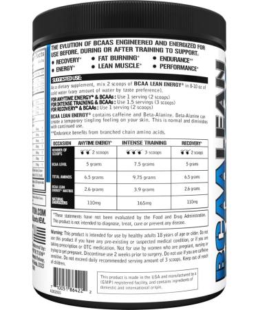 EVLution BCAA Lean Energy - Blue Raz Flavor (10.60 oz) | Boost Energy & Recovery - Buy Online on GoSupps.com