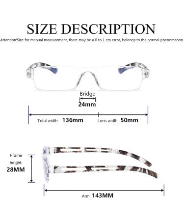 Hubeye 2-Pack Frameworkless Reading Glasses - Anti-Blue Light Lightweight & Convenient | +1.50 Diopter Mixed Colors Includes Glasses Holster - Buy Online on GoSupps.com