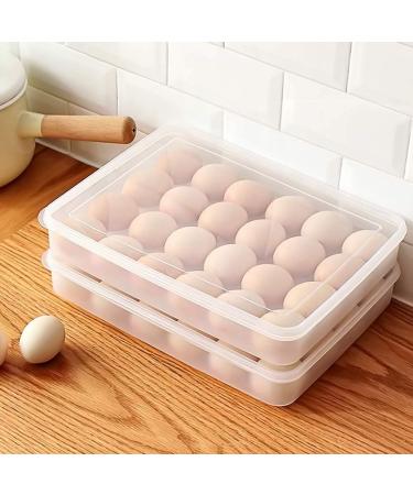 CWDRDX Egg Holder for Refrigerator Deviled Egg with Lid Fridge Egg Storage Stackable Plastic Egg Containers 24 Egg - Buy Online on GoSupps.com