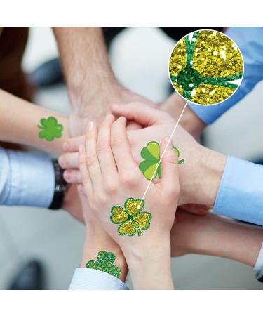 100 PCS Shamrock Glitter Temporary Tattoos - St. Patrick's Day Clover Irish Decorations & Party Favors - Buy Online on GoSupps.com