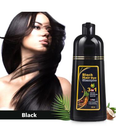 WIZOLA Herbal Brown Hair Color Shampoo - 3 in 1 Permanent Natural Coverage for Gray/White Hair | Conditioning Dye Treatment 16oz (500ml) - Dark Brown - Buy Online on GoSupps.com