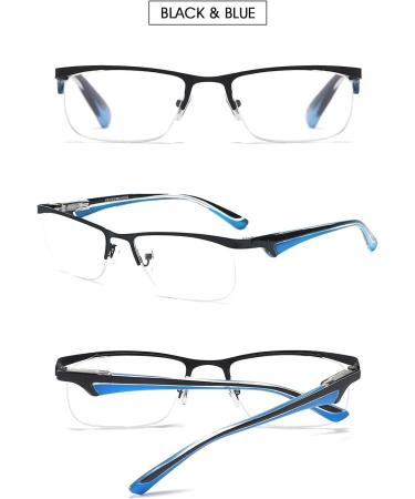 VEVESMUNDO Men's & Women's Reading Glasses - Metal Half Frame 2.5x Diopters 4 Colors Available - Buy Online on GoSupps.com