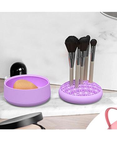Niiyen Silicone Makeup Brush Stand MultiPurpose Beauty Tool Organizer Makeup Brush Storage Stand Silicone Makeup Brush Holder Painting Pen Brush Nail Clippers (Purple - Buy Online on GoSupps.com