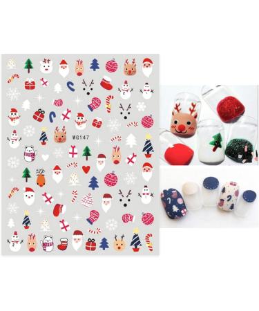 Christmas Cartoon Nail Stickers 10 Sheets Self-Adhesive Nail Decal for Kids Nail Art Decoration Design Supplies - Buy Online on GoSupps.com