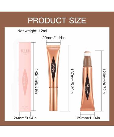 Highlighter Stick 3 in 1 Creamy Highlighter | Lightweight Contouring Pen Blush Highlighter Makeup Breathable Feel Transparent Color Natural Look Purble - Buy Online on GoSupps.com
