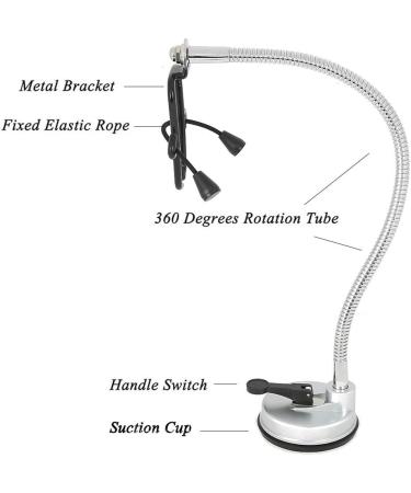 Hair Dryer Stand Holder - Stainless 360 Rotating Suction Holder for Glass Surfaces | Hands-Free Blow Dryer Stand - Buy Online on GoSupps.com