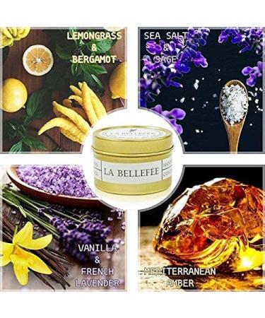 Scented Candles Gift Set for Mom | Seasalt & Sage, Lavender & Vanilla, Lemongrass & Bergamot | Mediterranean Amber Candle in Decorative Travel Tin - Buy Online on GoSupps.com
