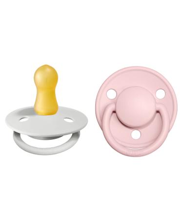 BIBS Pacifiers - De Lux Collection | BPA-Free Baby Pacifier | Made in Denmark | Set of 2 Blossom/Haze Color Premium Soothers | Size 0-6 Months