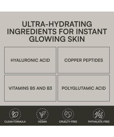 AQUAGLOW Hydrate Serum | Deep Hydration Face Care for All Skin Types | Hyaluronic Acid Copper Peptides & Vitamin B5 - 30ml - Buy Online on GoSupps.com